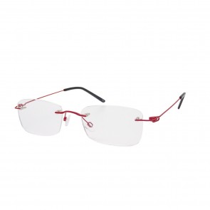BrillenWelt whynot randlose Brille in Sehstärke rot/schwarz Metall mit Federscharnier